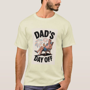 T-shirt Un jour de fête de papa détendu Feu d'artifice pat