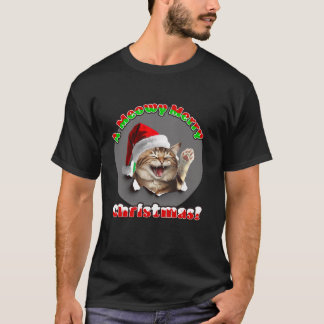 T-shirt Un joyeux Amoureux des chats de Noël Meowy Père No