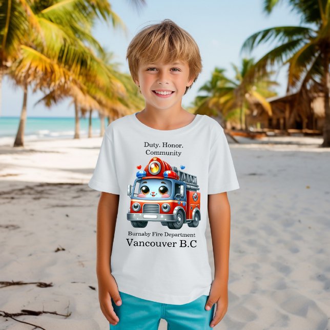 T-shirt Un joyeux camion de pompier caricaturiste par jour (Créateur téléchargé)