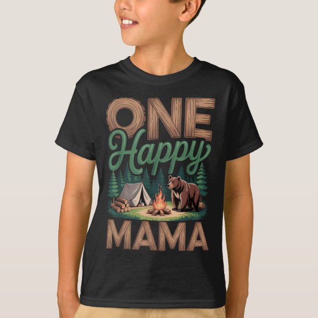 T-shirt Un Joyeux Camper Mama Premier Anniversaire Camping (Devant)
