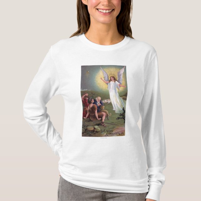 T-shirt Un joyeux ChristmasAngel avant les bergers (Devant)