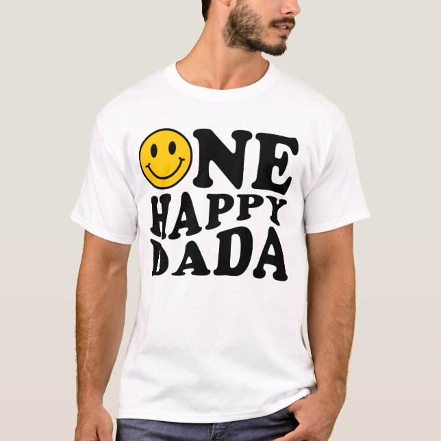 T-shirt Un Joyeux Dada Jaune Correspondant Un Anniversaire (Devant)