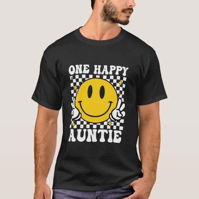 T-shirt Un joyeux Dude Tante heureux visage 1er anniversai (Devant)