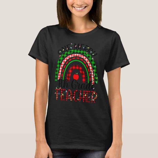 T-shirt Un joyeux élève de 4e année Leopard Rainbow Buffal (Devant)