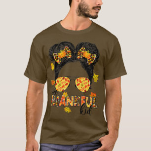 T-shirt Un Joyeux Enfant Messy Bun Funny Automne Merci