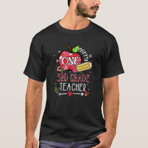 T-shirt Un Joyeux Enseignant de 3e année Noël Père Noël Lu