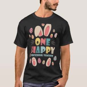 T-shirt Un Joyeux Enseignant Préscolaire Cute Bunny Egg En