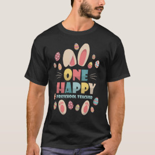 T-shirt Un Joyeux Enseignant Préscolaire Cute Bunny Egg En