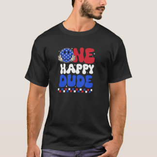 T-shirt Un joyeux mec souriant visage heureux 4 juillet pa