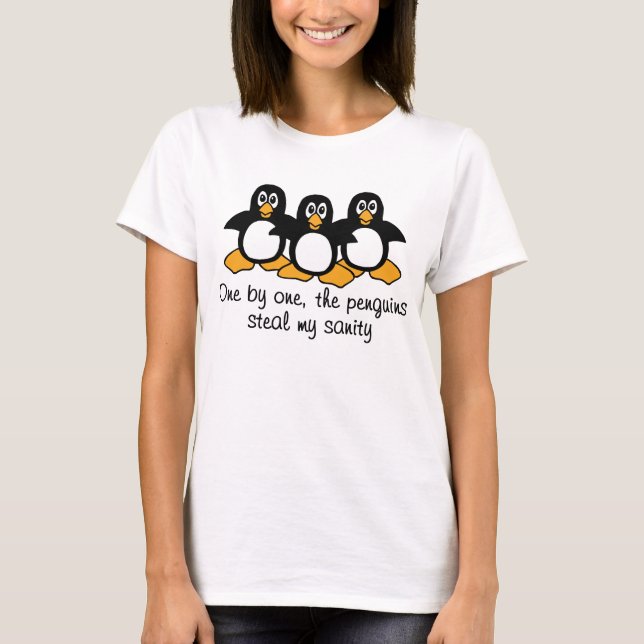 T-shirt Un la conception drôle d'énonciation de pingouins (Devant)