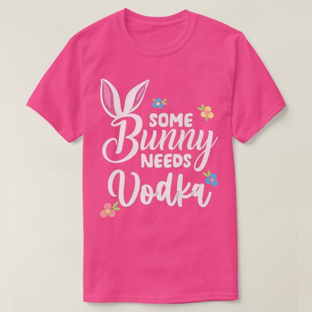 T-shirt Un Lapin A Besoin De Vodka Amusant Vodka Easter Al (Design devant)