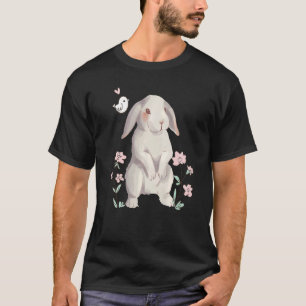 T-shirt Un lapin avec des oreilles disquettes en aquarelle