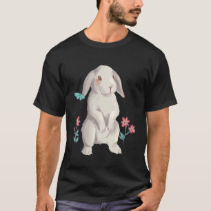 T-shirt Un lapin avec des oreilles disquettes en aquarelle