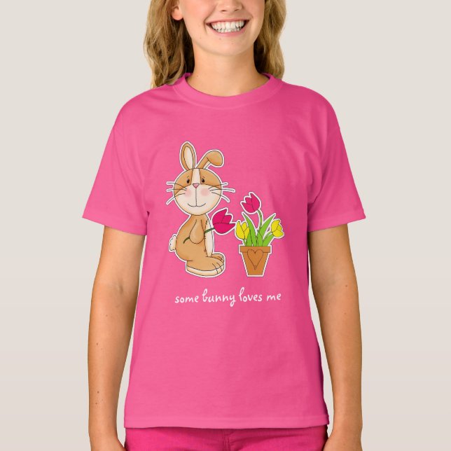 T-shirt Un Lapin M'Aime. Cadeau De Pâques (Devant)
