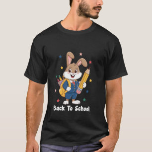 T-shirt Un Lapin Retourne À L'École Étudiants Thé