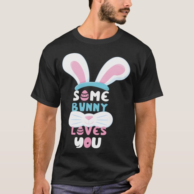 T-shirt Un Lapin Vous Aime Pâques Fille Pâques (Devant)