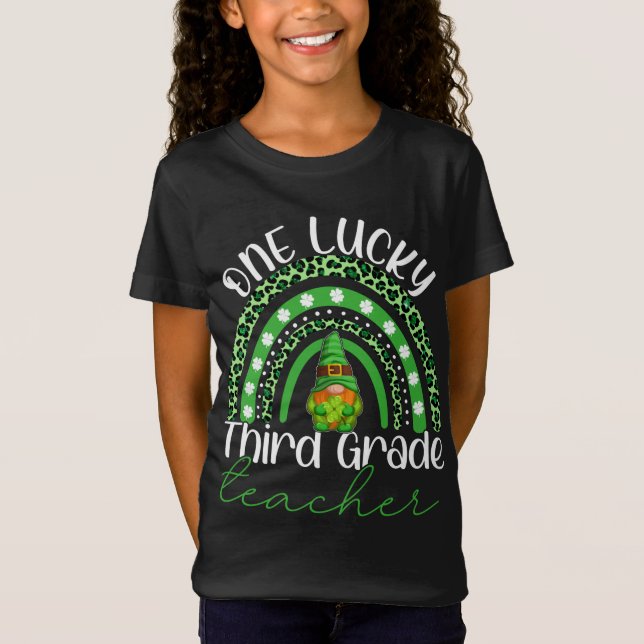 T-Shirt Un Lucky 3e grade Professeur Gnomes St patrick R (Devant)