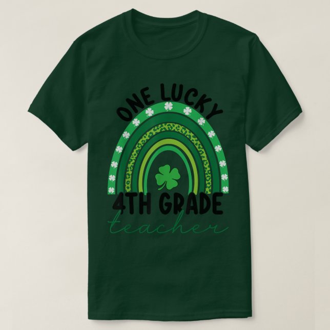 T-shirt Un Lucky 4e grade enseignant Gnomes St patrick (Design devant)