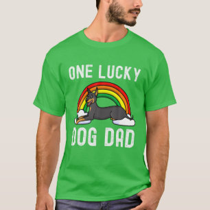 T-shirt Un Lucky Chien Papa Doberman St Patrick's Day Rain