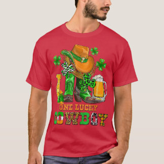 T-shirt Un Lucky Cowboy Funny Western St Patrick's Day Co