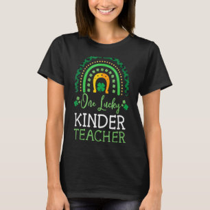 T-shirt Un Lucky Kinder Teacher Squad Rainbow Leopard St