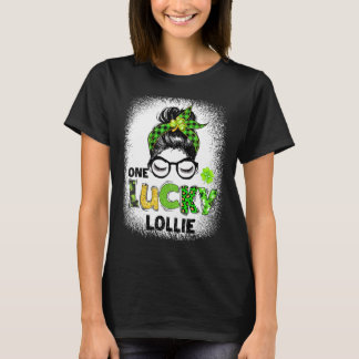 T-shirt Un Lucky Lollie Messy Bun Leopard St Patrick's Da