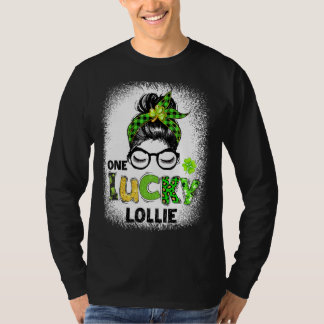 T-shirt Un Lucky Lollie Messy Bun Leopard St Patrick's Da