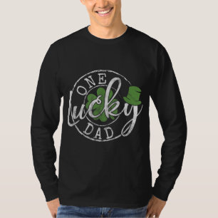 T-shirt Un Lucky Papa Funny Père Irlandais Clovers St Patr
