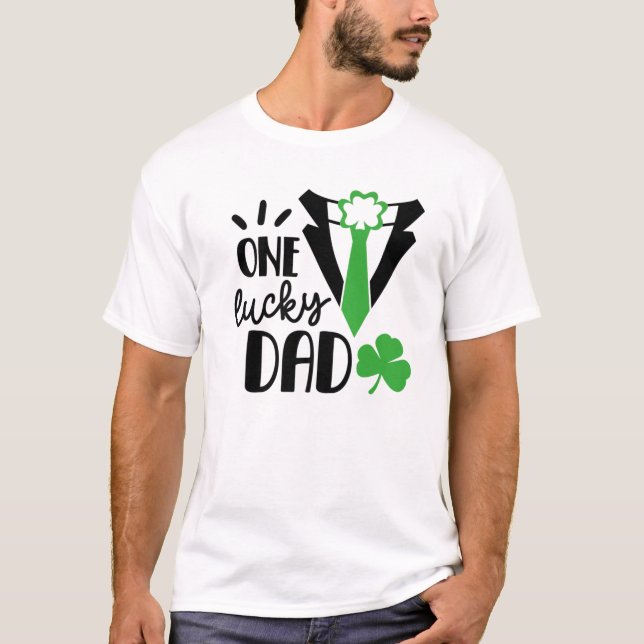 T-shirt Un Lucky Papa Green Jour de la Saint Patrick Homme (Devant)