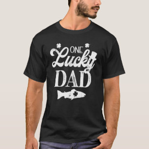 T-shirt Un Lucky Papa Trout Fly Fishing River Lake St. Pat