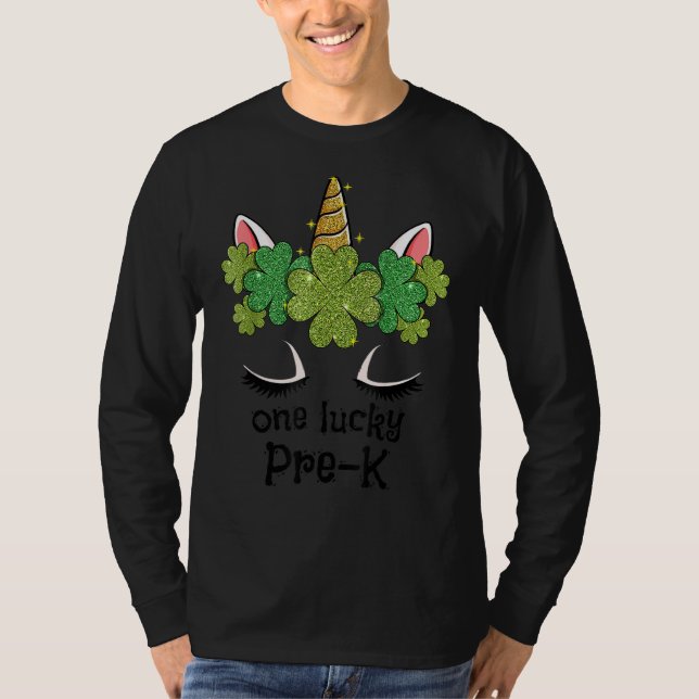 T-shirt Un Lucky PrK mignon Unicorn Face St patrick (Devant)