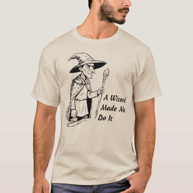 T-shirt Un magicien m'a forcé à le faire (Devant)