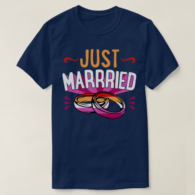 T-shirt Un Mariage lesbien marié, Faire-part Gay Coup (Design devant)