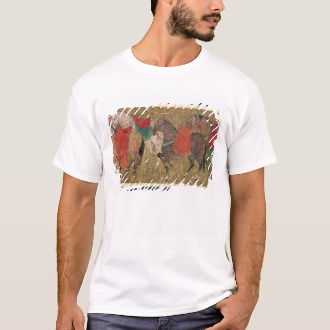 T-shirt Un marié avec des chevaux (Devant)
