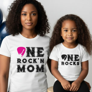 T-shirt Un médiator de guitare Rock'n Mom pour l'anniversa