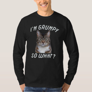 T-shirt Un mème de chat en colère Je suis grincheux alors