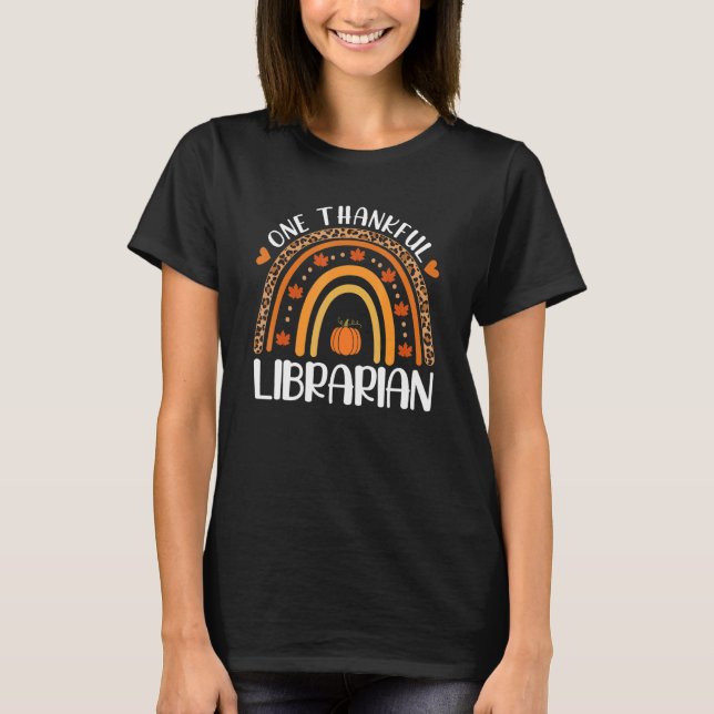 T-shirt Un Merci Bibliothécaire Professeur Rainbow Leopard (Devant)
