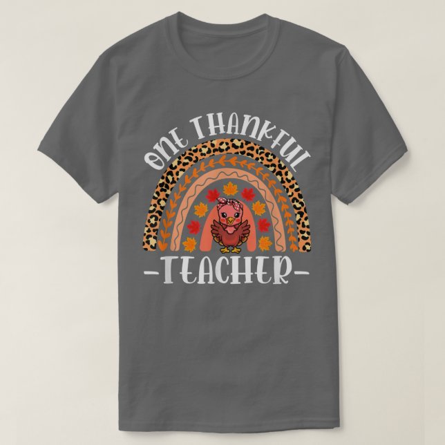T-shirt Un Merci Maître Leopard Rainbow Thanksgiving  (Design devant)