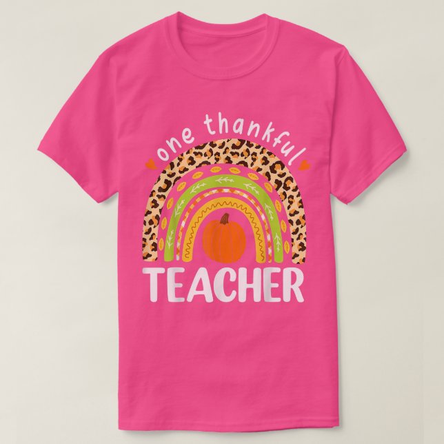 T-shirt Un Merci Maître Thanksgiving Leopard Rainbow  (Design devant)