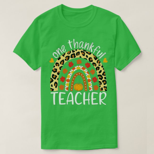 T-shirt Un Merci Maître Thanksgiving Rainbow Leopard (Design devant)