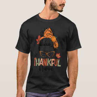T-shirt Un Merci Nana Messy Bun Automne Automne Thanksgivi