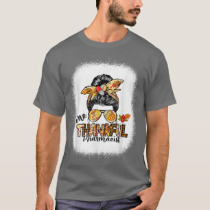 T-shirt Un Merci Pharmacien Messy Bun Women mignonne Merci