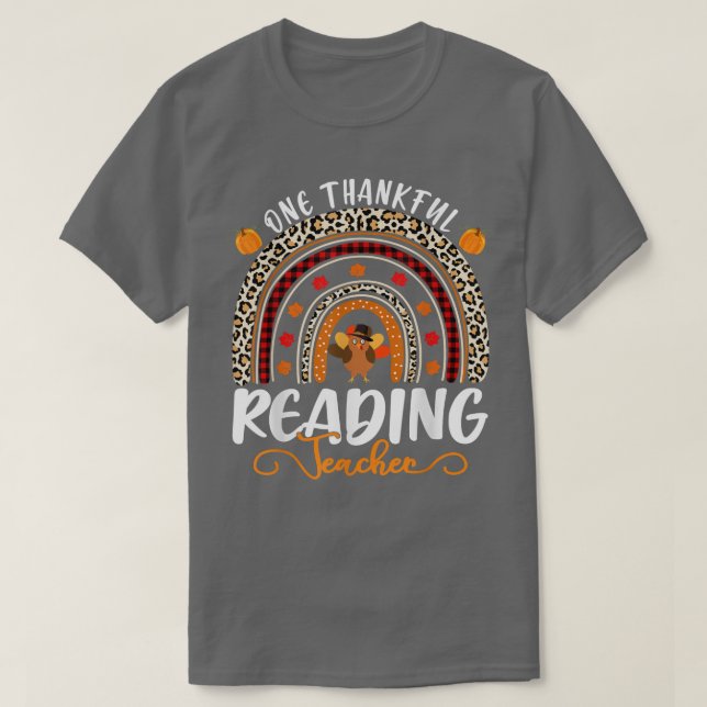 T-shirt Un Merci, professeur de lecture Thanksgiving Rainb (Design devant)