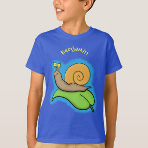 T-shirt Un mignon escargot heureux sur une illustration d'