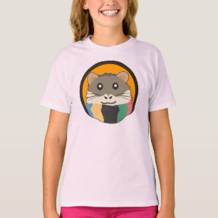 T-shirt Un mignon hamster en caricature avec une écharpe m