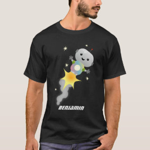 T-shirt Un mignon robot volant dans l'espace dessin animé