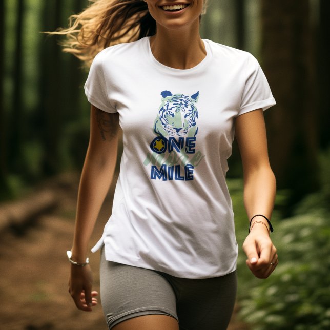 T-shirt Un Mile de plus Motivation Blue Tiger Femmes (Créateur téléchargé)