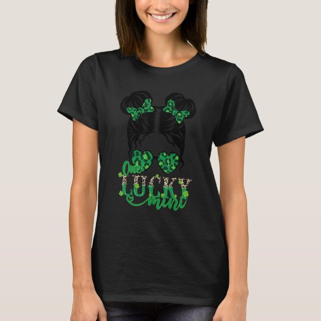 T-shirt Un Mini Mini Mini Messy Bun Happy St patrick Da (Devant)