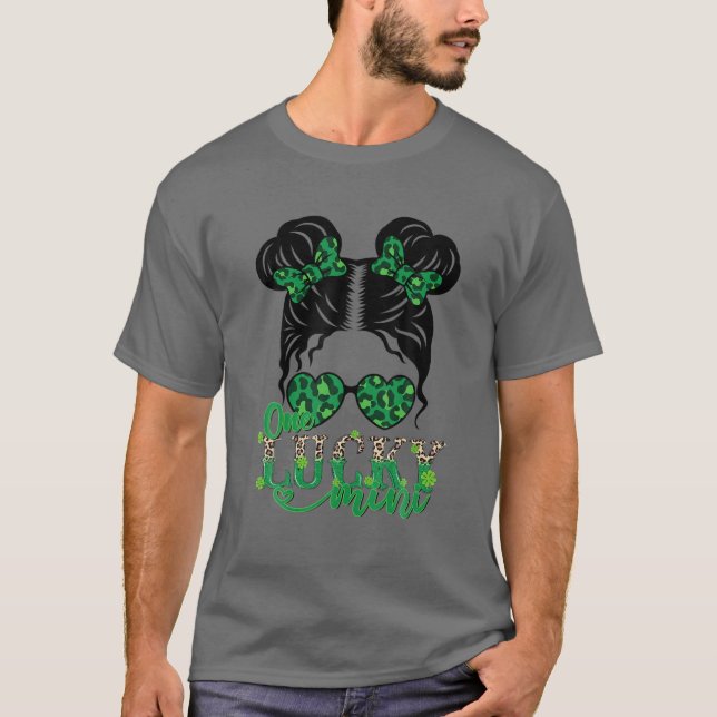 T-shirt Un Mini Mini Mini Messy Bun Happy St patrick Da (Devant)