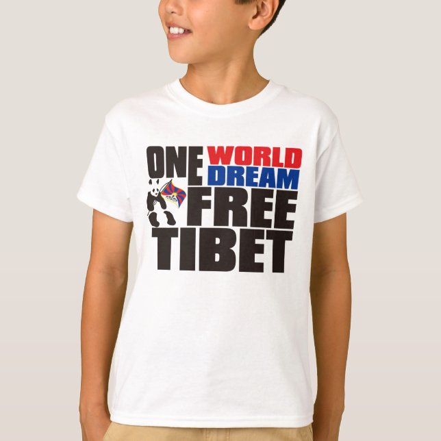 T-SHIRT UN MONDE UN RÊVE TIBET LIBRE (Devant)
